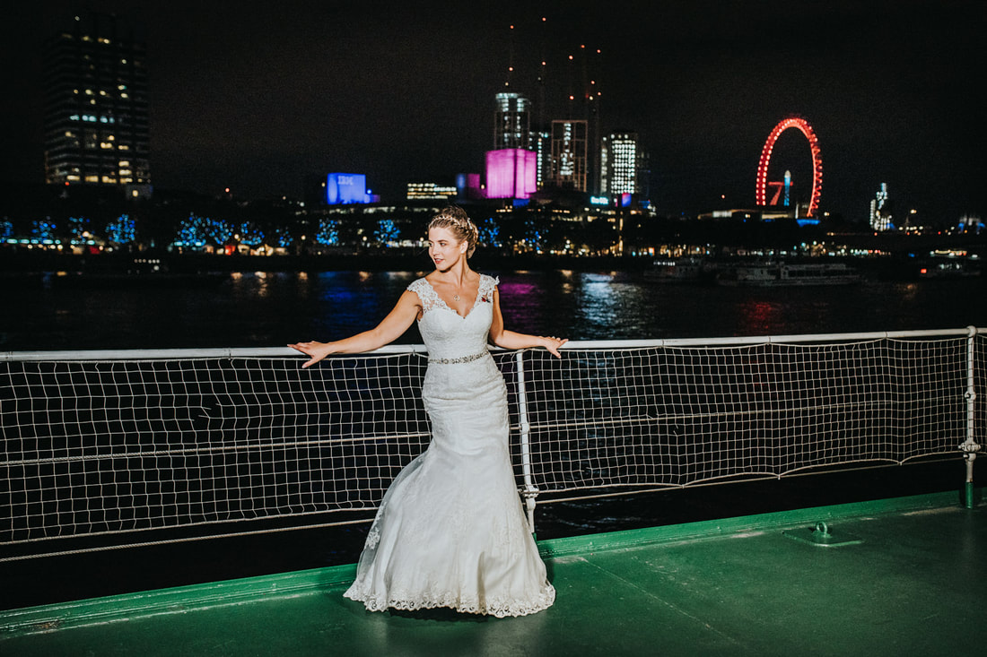 night time London wedding photography