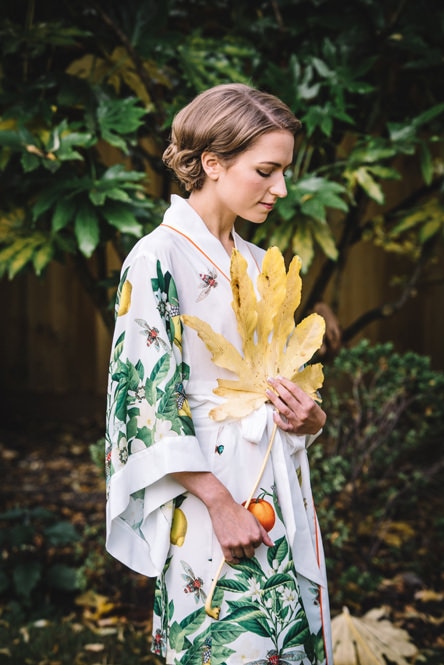 botanical print dressing gown