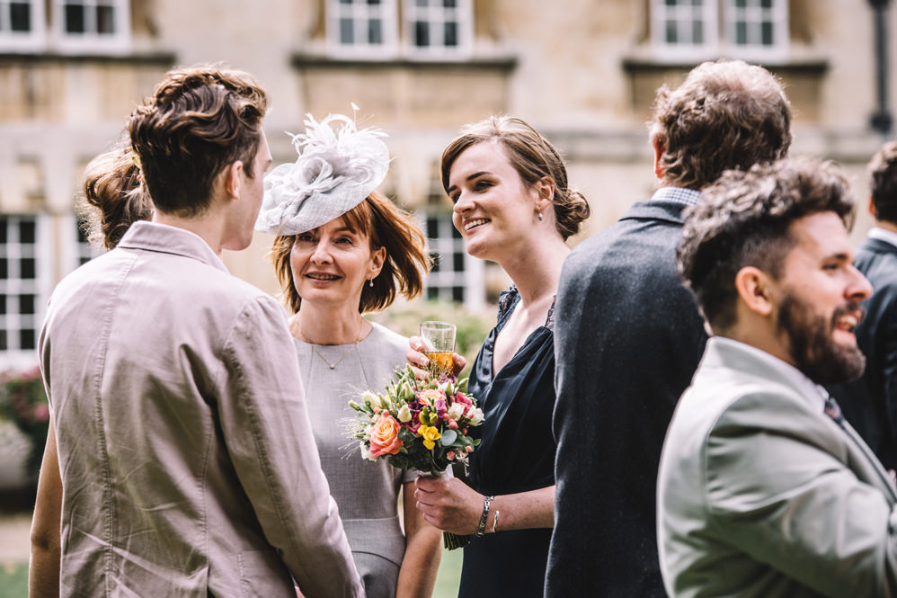 wedding guests at christ's college cambridge